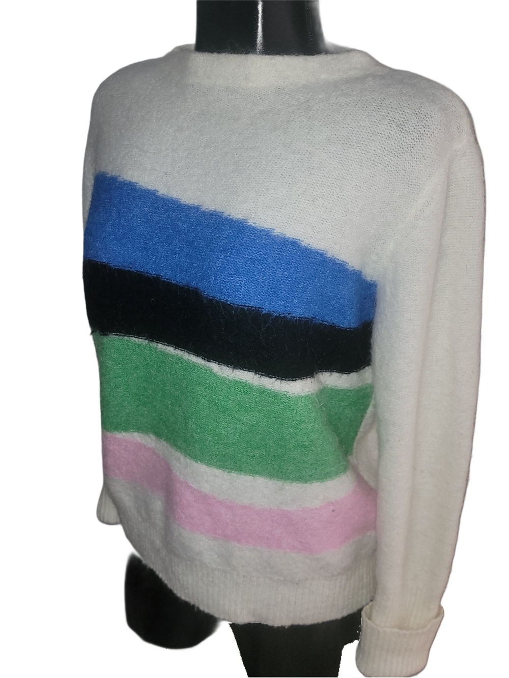 Opus Polora Angora Wool Blend Knit Colorblock Sweater Size 38 EU - Picture 4 of 8